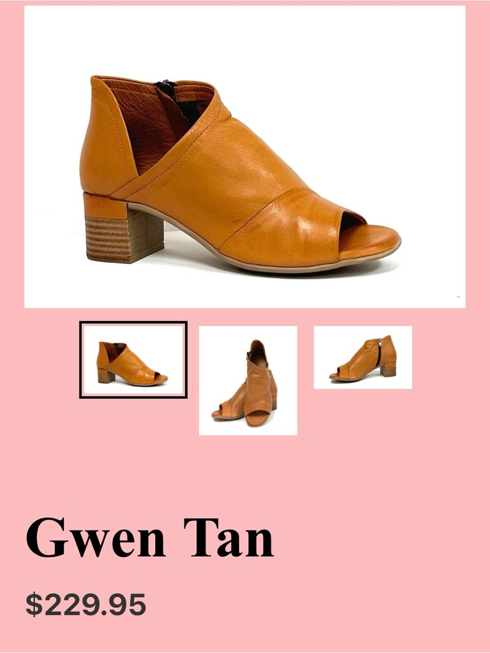 Ethan Valdes Gwen Perforated Open Toe Bootie Shoe Size 39 Brown Tan